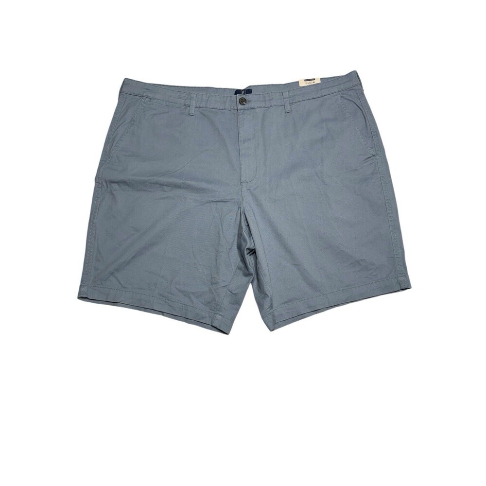 NEW George Men's Size 46 Blue At The Knee Flat‎ Front Shorts Super Soft Stretch